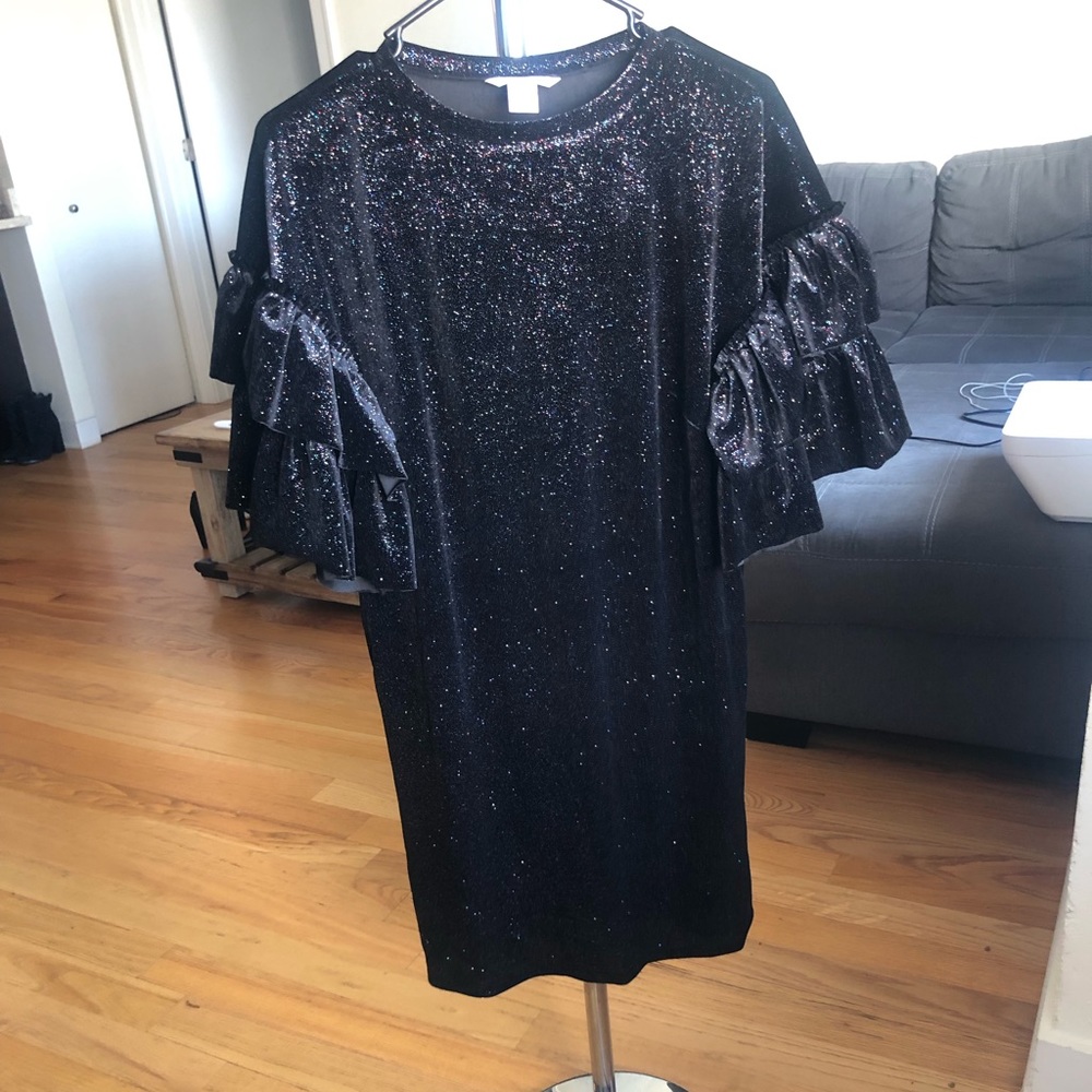 H&M Black Sparkly Dress Size XS